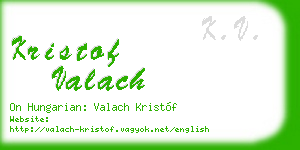 kristof valach business card