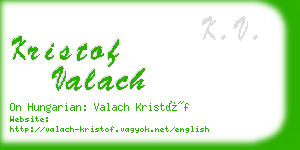 kristof valach business card